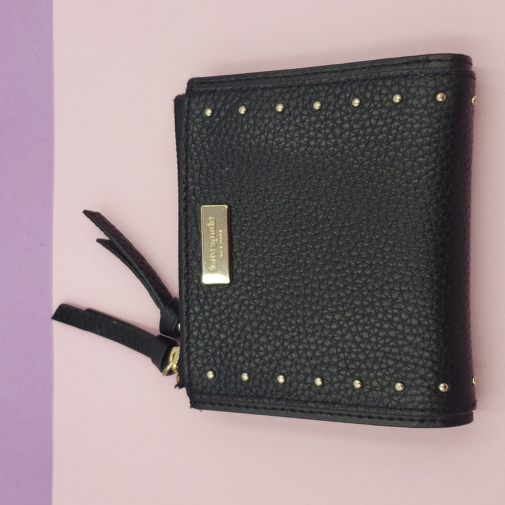Kate Spade Black Leather Wallet with studs